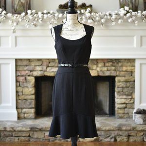 WHBM flounce hem/mermaid style dress with belt